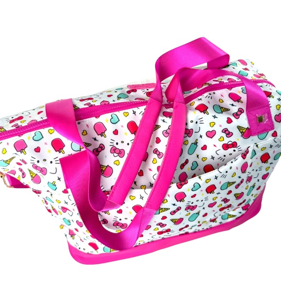 NWT Sanrio Hello Kitty Ice Cream Travel Bag Carry-On / Beach Tote🍦🎀🧳 - Picture 5 of 16